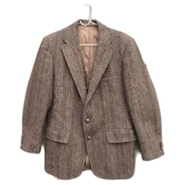 Autre Marque-chaqueta Harris Tweed vintage talla S-Castaño