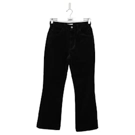 Céline-Straight velvet pants-Black