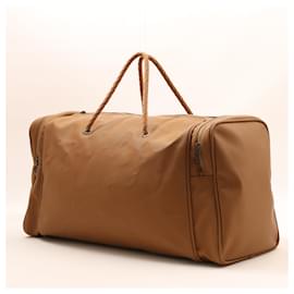 Bottega Veneta-BOTTEGA VENETA Reisetasche mit Vintage-Lederbesatz und zwei Taschen-Braun