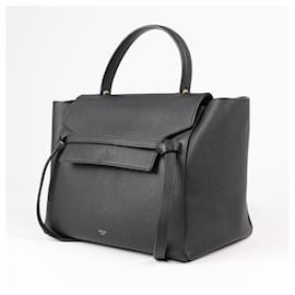 Céline-Celine Belt Bag Mini Leather 2way Handbag in Black-Black