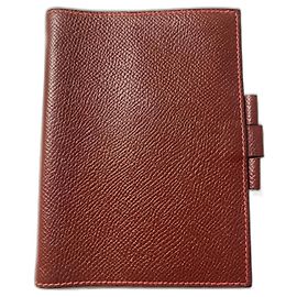 Cubierta de agenda Hermès Epsom piel burdeos Burdeos