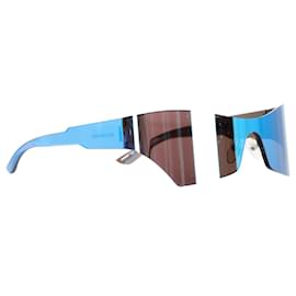 Balenciaga-Gafas de sol Balenciaga con escudo reflectante en plástico azul-Azul
