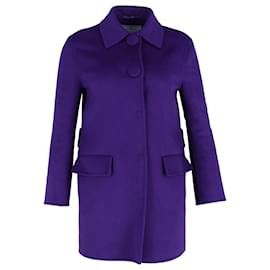 Prada-Prada Angora Long Coat in Violet Wool-Purple