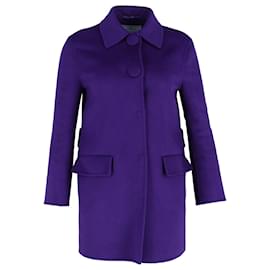 Prada-Prada Casaco Longo Angora em Lã Violeta-Roxo