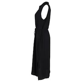 Theory-Theory Sleeveless Midi Dress in Black Viscose-Black