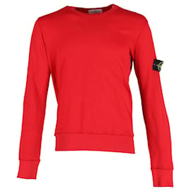 Stone Island-Stone Island Crewneck Sweatshirt in Red Cotton-Red