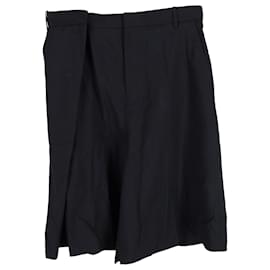 Loewe-Loewe Knee-Length Shorts in Black Wool-Black