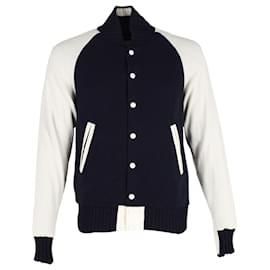 Sacai-Jaqueta bomber Sacai Varsity em lã azul marinho-Azul,Azul marinho