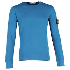 Stone Island-Sweat ras du cou Stone Island en coton bleu-Bleu