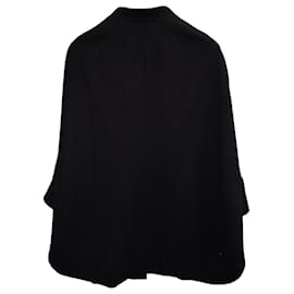 Diane Von Furstenberg-Diane Von Furstenberg Cape Coat in Black Wool-Black