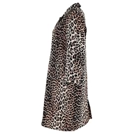 Ganni-Ganni Leopard Print Coat in Animal Print Wool-Other