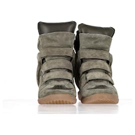 Isabel Marant-Isabel Marant Wedge Sneakers in Green Suede-Green