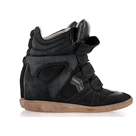 Isabel Marant-Isabel Marant Wedge Sneakers in Black Suede-Black