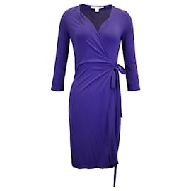 Autre Marque-Diane Von Furstenberg Wrap Dress in Indigo Cellulose Fiber-Blue