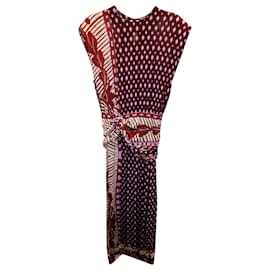 Autre Marque-Diane Von Furstenberg Bedrucktes Kleid aus burgunderfarbener Seide-Bordeaux