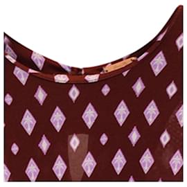 Autre Marque-Diane Von Furstenberg Bedrucktes Kleid aus burgunderfarbener Seide-Bordeaux