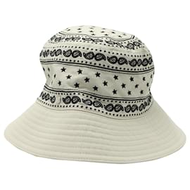 Hermès-Hermes Bob Ride Bandana Bucket Hat aus cremefarbenem Polyamid-Weiß,Roh