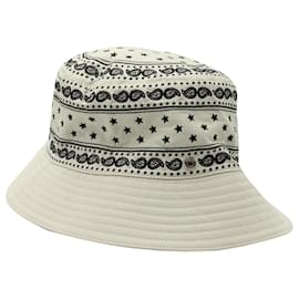 Hermès-Hermes Bob RIde Bandana Bucket Hat in Cream Polyamide-White,Cream