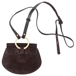 Chloé-Chloé Mini Faye Shoulder Bag in Brown Suede-Brown
