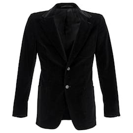 Prada-Prada Blazer de peito único em veludo preto-Preto