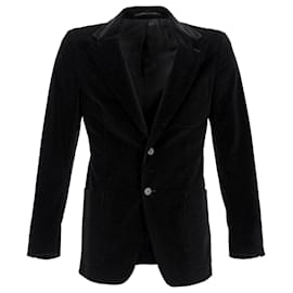Prada-Prada Single-Breasted Blazer in Black Velvet-Black