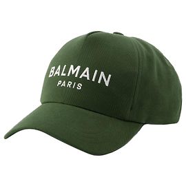 Boné Bordado - Balmain - Algodão - Cáqui/Off white Verde Caqui