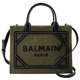 Borsa shopper piccola B-Army - Balmain - Tela - Cachi/Black Verde Cachi