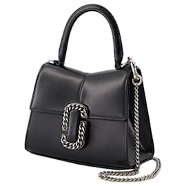 Marc Jacobs-Bolsa com alça superior Mini - Marc Jacobs - Couro - Preto/Argentino-Preto