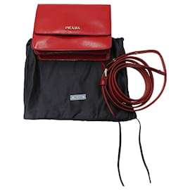 Prada-Prada Mini Vernice Crossbody Bag in Red Saffiano Leather-Red
