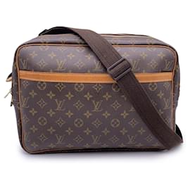 Louis Vuitton-Vintage Monogram Reporter GM Crossbody Messenger Bag-Brown