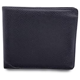 Louis Vuitton-Tarjetas de cuero Taiga negro y billetera plegable Bill-Negro