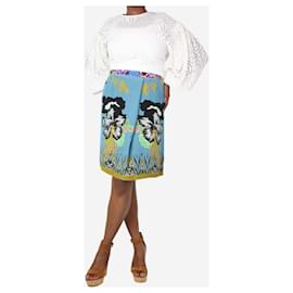 Etro-Multicolour floral printed skirt - size UK 12-Blue