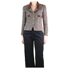 Autre Marque-Brown tweed flecked jacket - size UK 8-Brown