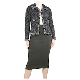 Chanel-Black tweed textured jacket - size UK 8-Black