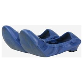 Chanel-Sapatilhas de couro azul - tamanho UE 38.5-Azul