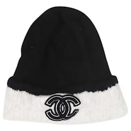 Chanel-Schwarz-weiße Mütze aus Kaschmirmischung - Größe-Schwarz