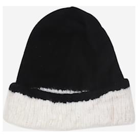 Chanel-Black and white cashmere-blend hat - size-Black