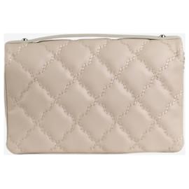 Chanel-neutral 2015 puffy quilted single flap CC shoulder bag-Beige