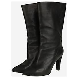 Chanel-Black pointed toe boots - size EU 36.5-Black