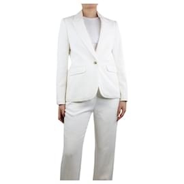 Autre Marque-White textured summer tux jacket - size UK 8-White