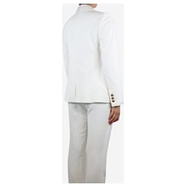 Autre Marque-Chaqueta de esmoquin de verano blanca con textura - talla UK 8-Blanco