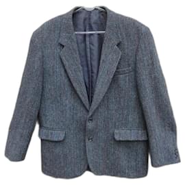 Autre Marque-giacca Harris Tweed taglia L-Blu,Grigio