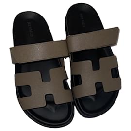 Hermès-Sandalias abiertas-Gris pardo