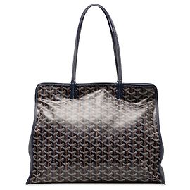 Goyard Blue Goyardine Sac Hardy PM Brown Blue Navy blue