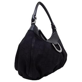 Gucci-Gucci Black GG Canvas Abbey D-Ring Handbag-Black