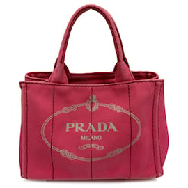 Prada-Prada Pink Small Canapa Logo Satchel-Pink