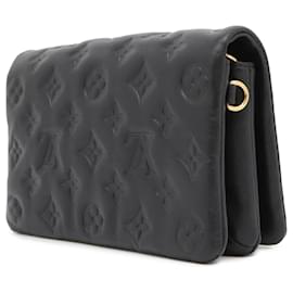 Louis Vuitton-Pochette Coussin con monograma en relieve negro de Louis Vuitton-Negro