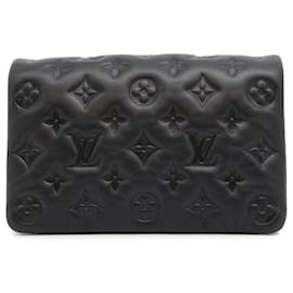 Louis Vuitton-Pochette Coussin con monograma en relieve negro de Louis Vuitton-Negro