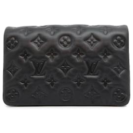 Louis Vuitton-Louis Vuitton Black Monogram Embossed Pochette Coussin-Black