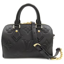 Louis Vuitton-Louis Vuitton Preto Monograma Gigante Empreinte Speedy Bandouliere 20-Preto